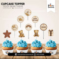 Teddy Bear Theme Cupcake Toppers for Birthday Party Decorations