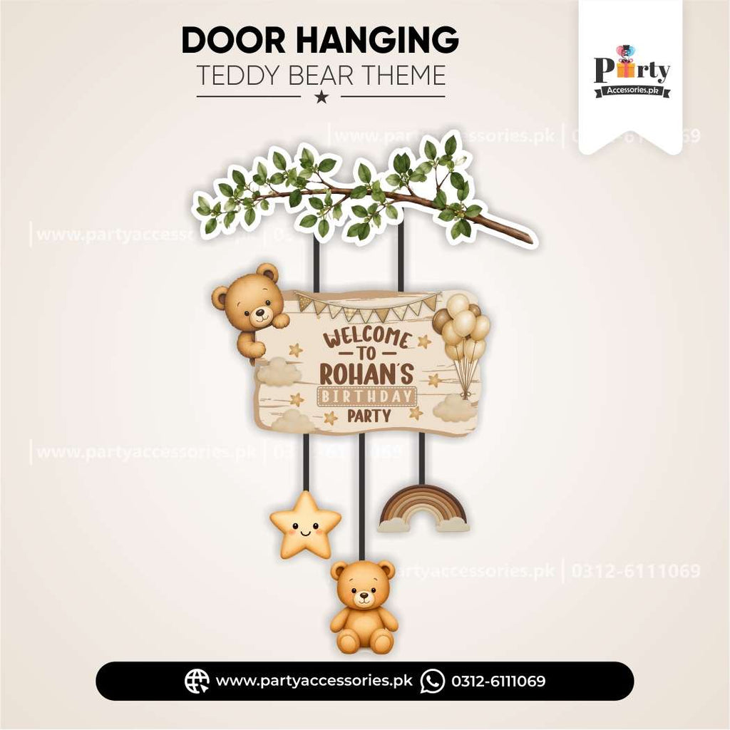 Teddy Bear Theme Wall & Door Hanging Decoration – Festive Birthday Party Décor