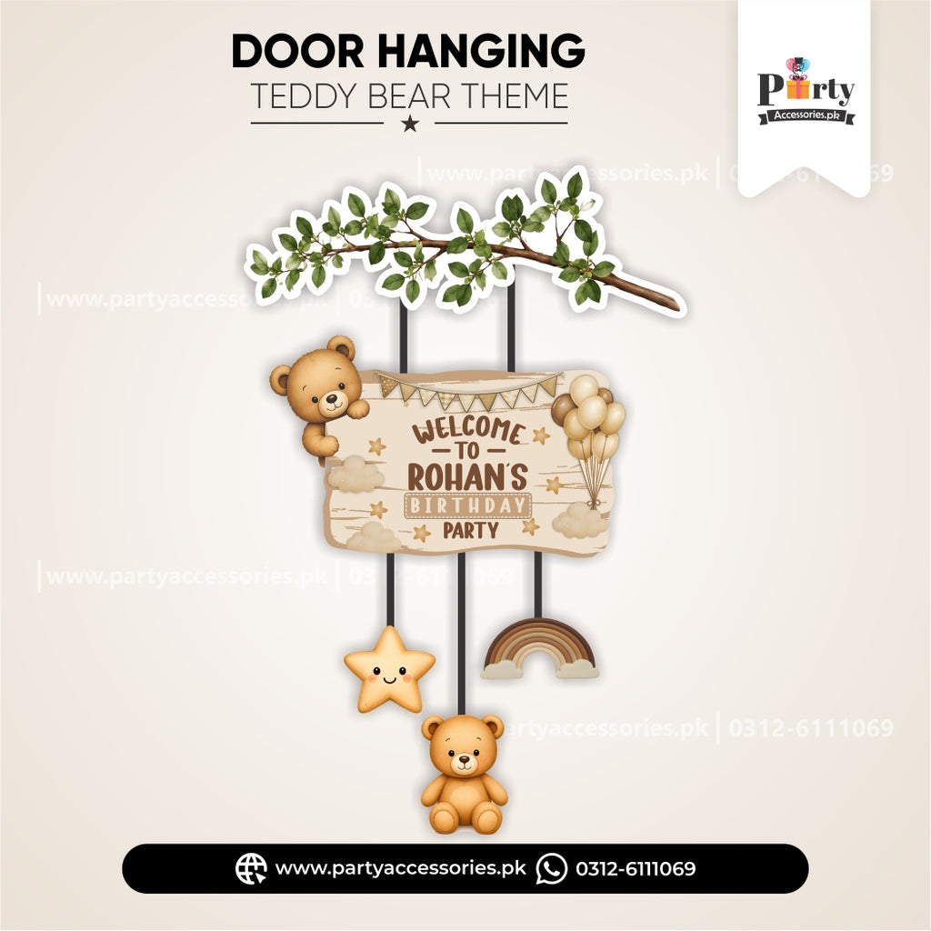 Teddy Bear Theme Wall & Door Hanging Decoration – Festive Birthday Party Décor