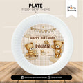 Disposable Plates with Teddy Bear Theme Sticker Labels – Birthday Party Plates