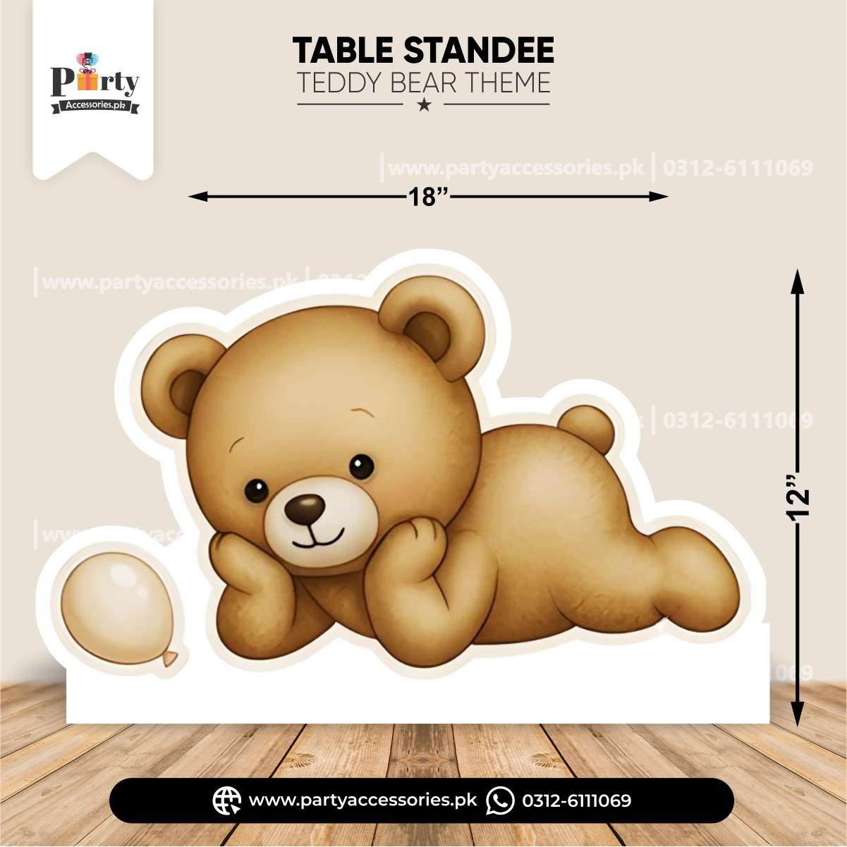 Teddy Bear Theme Character Cutouts for Party Decoration