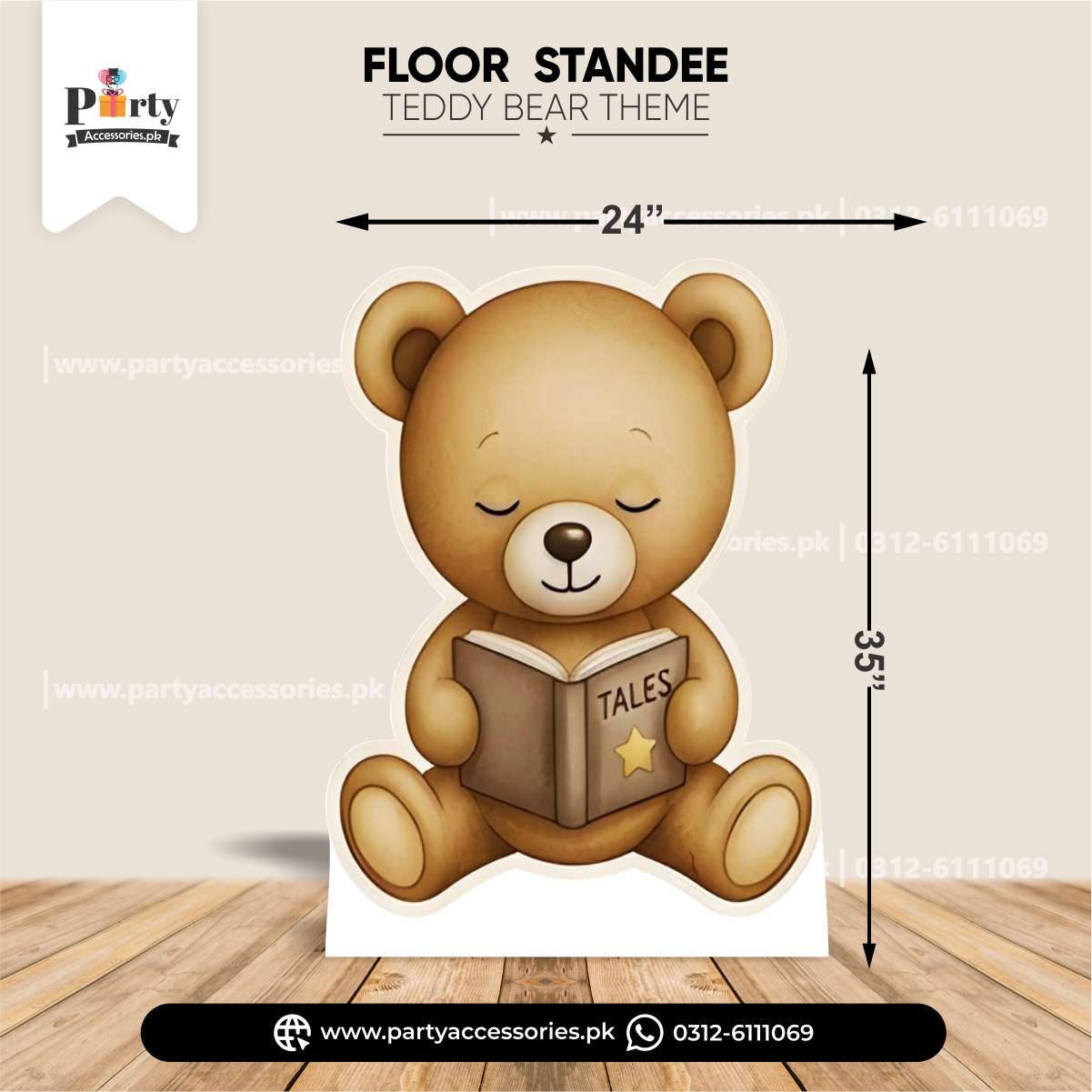 Teddy Bear Character Floor Standee for Decor