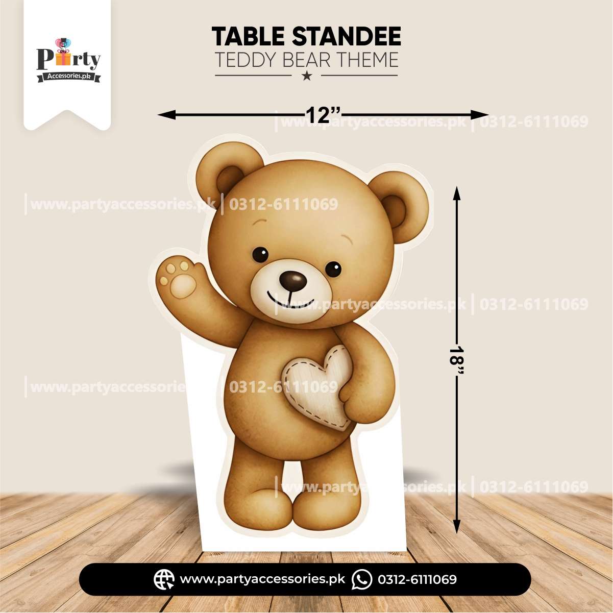 Teddy Bear Theme Table Standee 