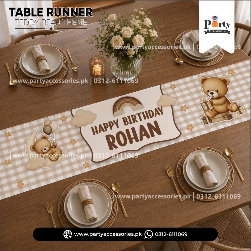 Teddy Bear Theme Table Runner for Table Decoration