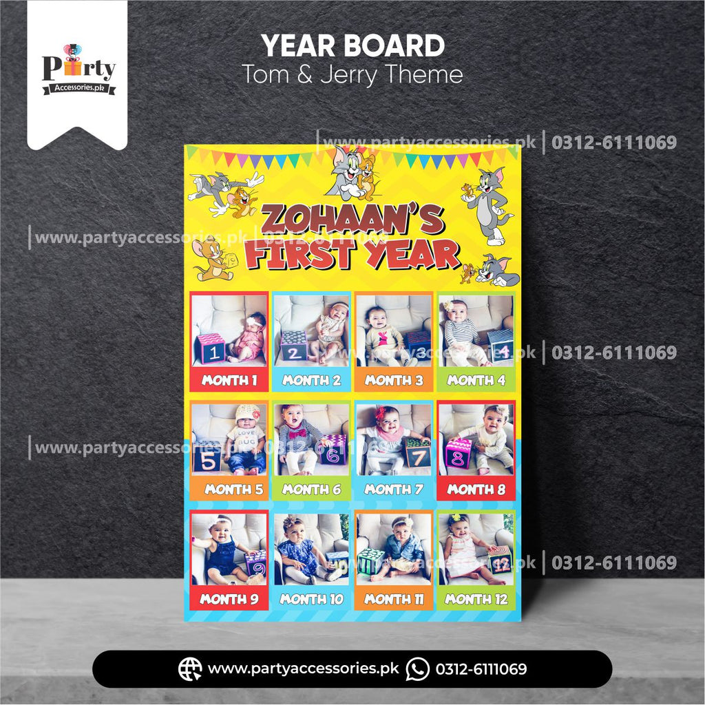 tom and jerry birthday party customized premium picture board