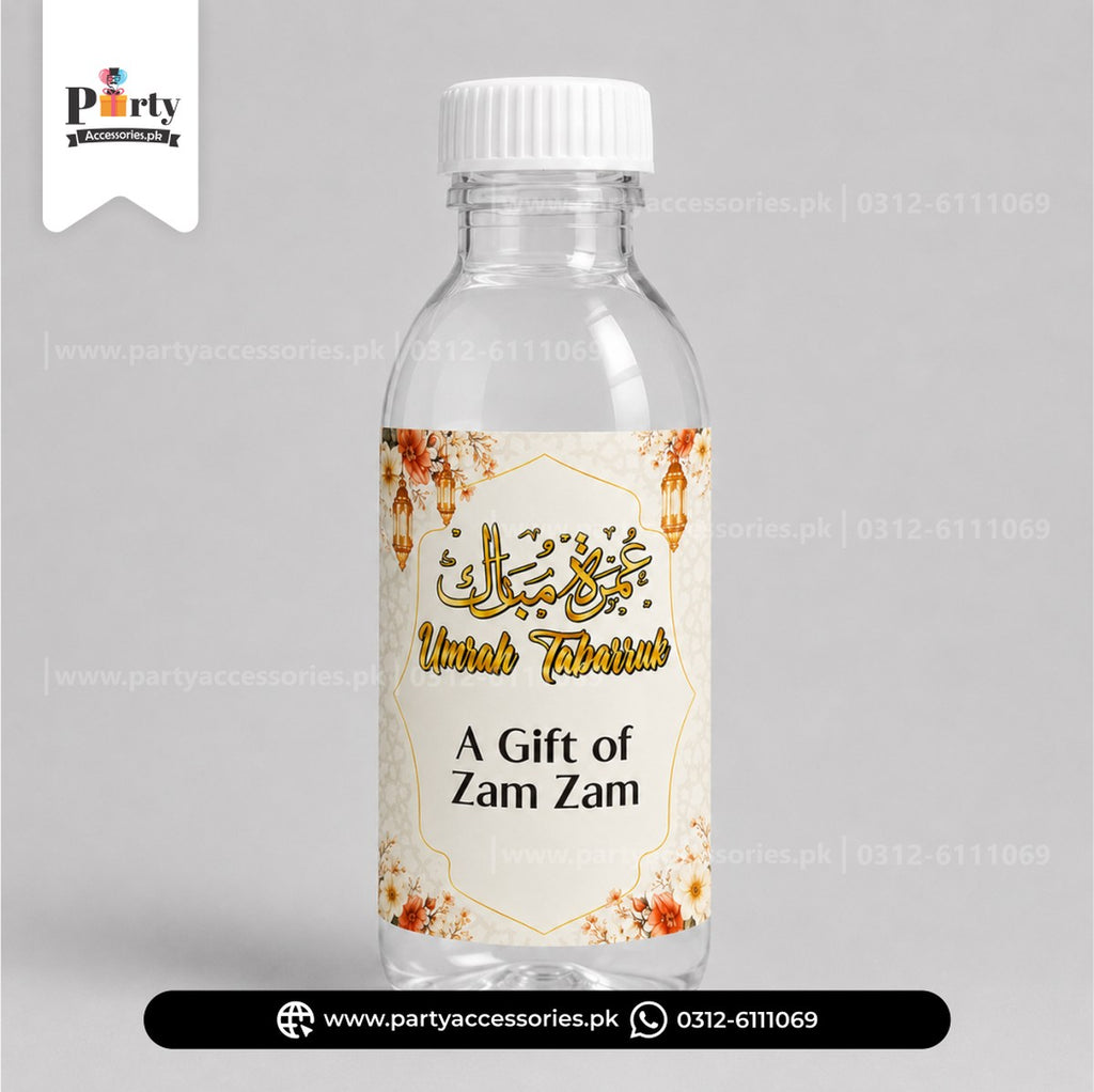 Umrah Tabaruk | Zam Zam bottle with lables | pack of 6