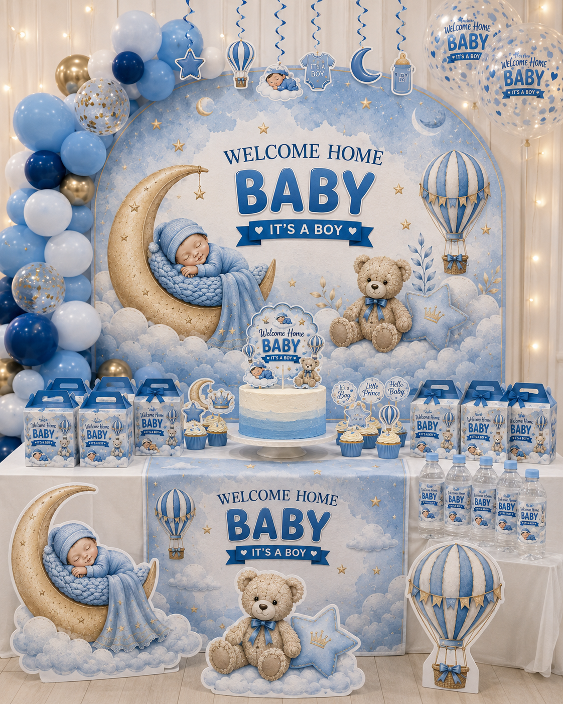 Welcome Baby decorations for baby boy