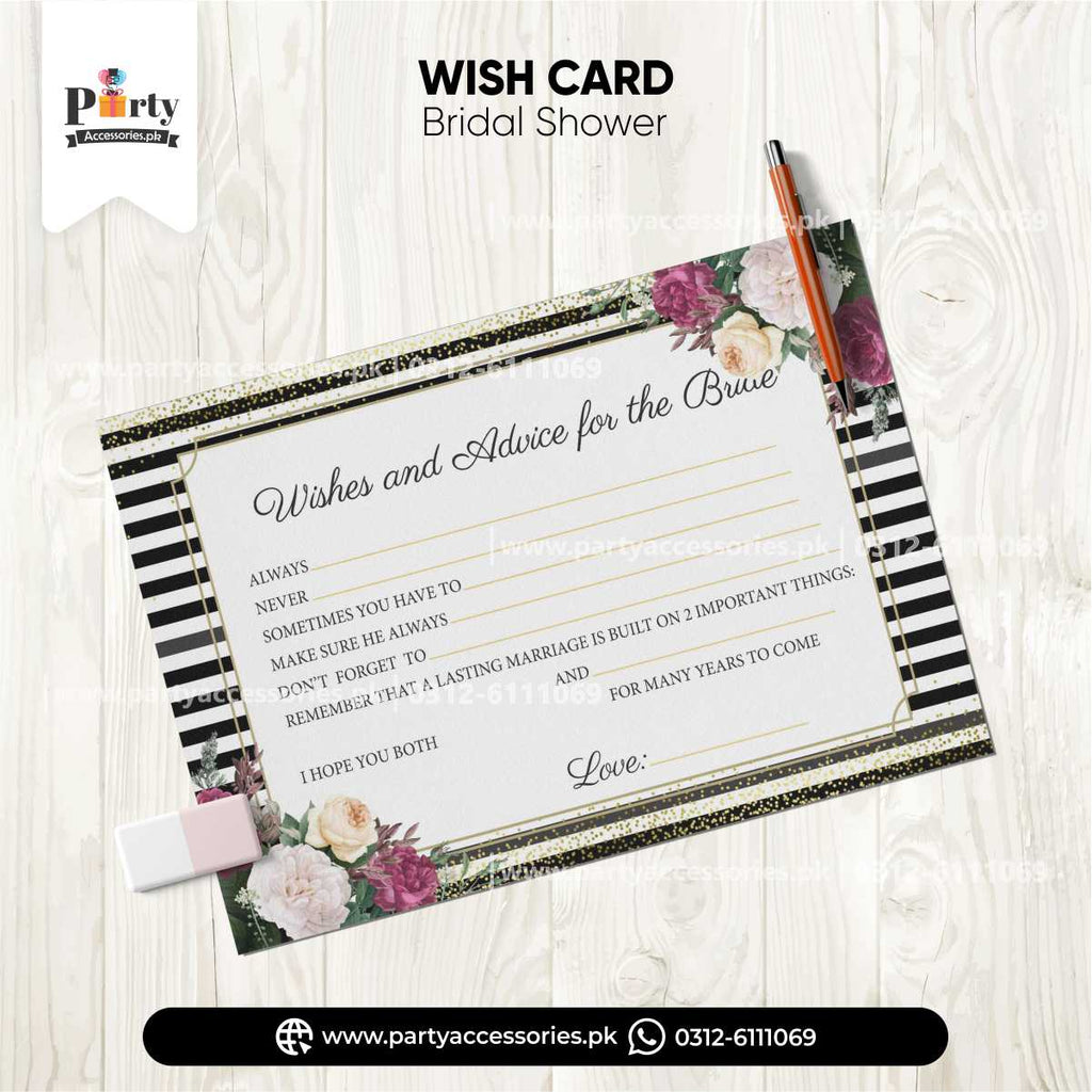 bridal shower wish cards