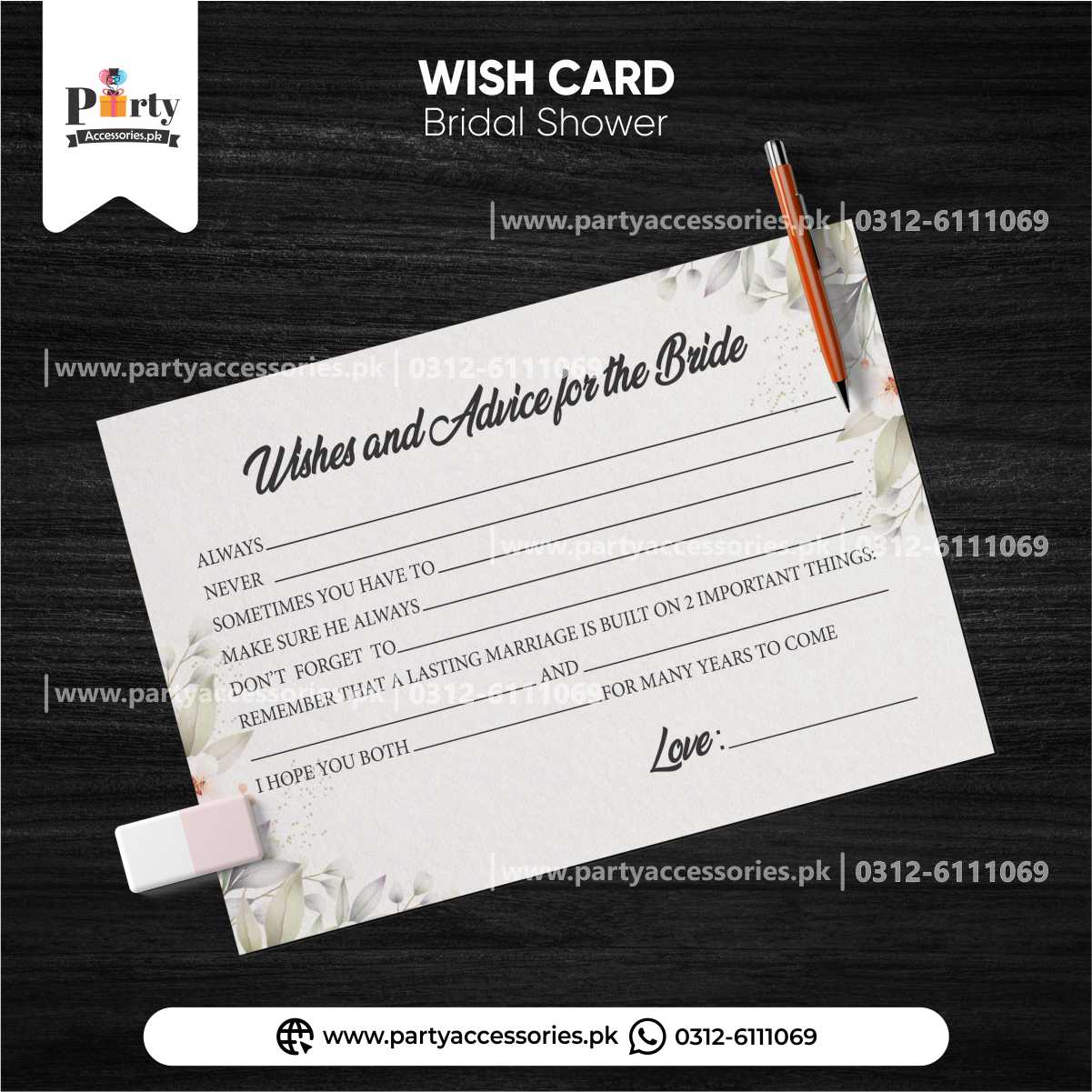 personalized wish cards for bride to be 