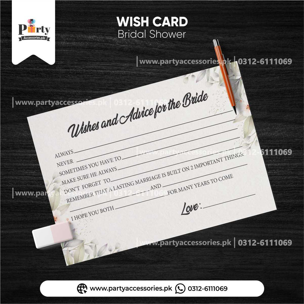 personalized wish cards for bride to be 