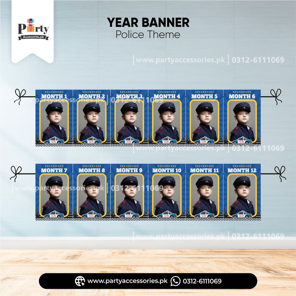 policeman theme customized year banner 