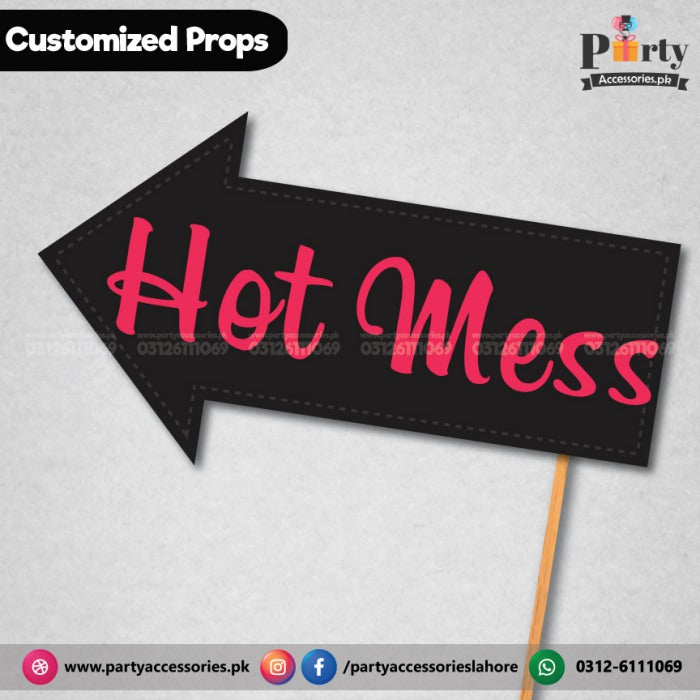 Customized funny WEDDING party photo prop HOT MESS