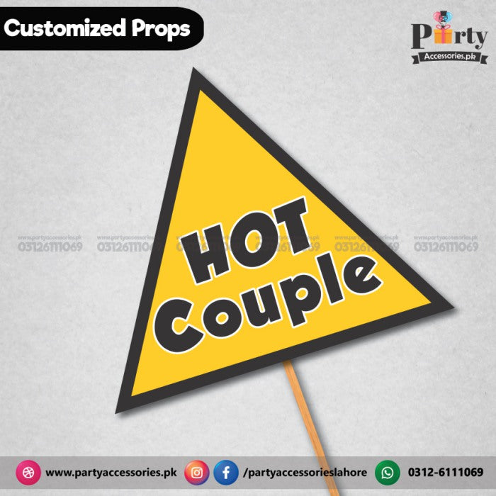 Customized funny WEDDING party photo prop HOT COUPLE