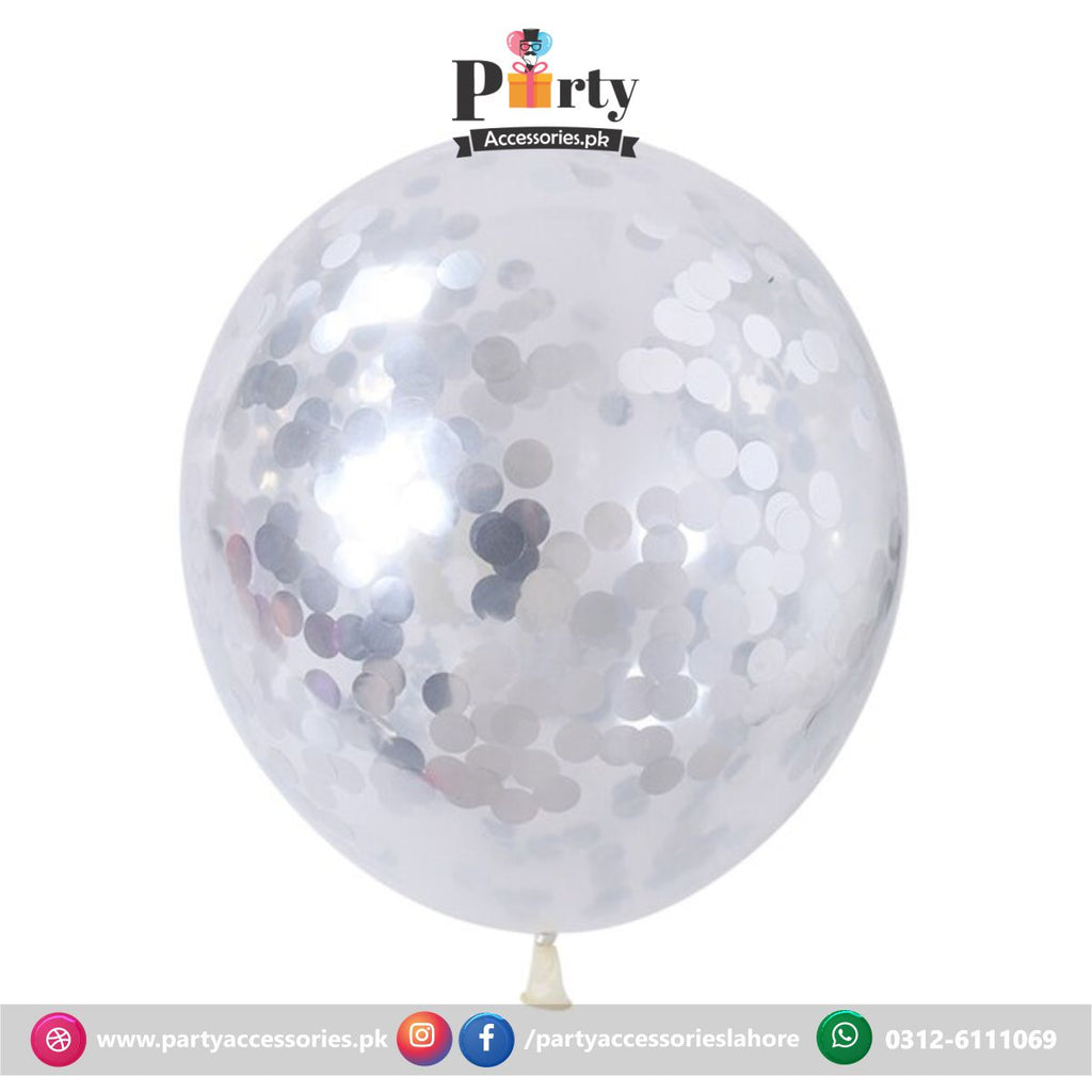Silver Confetti Balloons