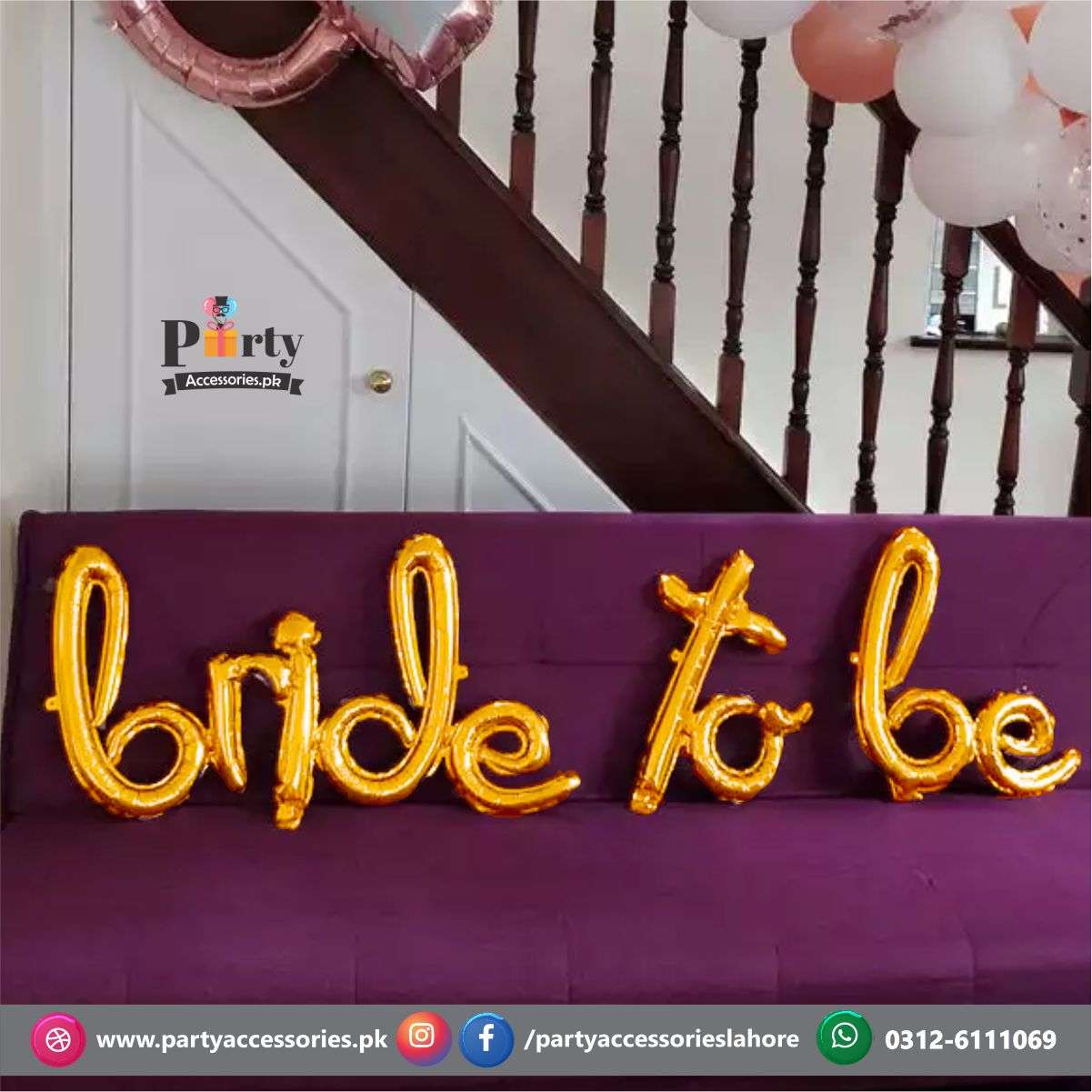 bride to be golden balloons