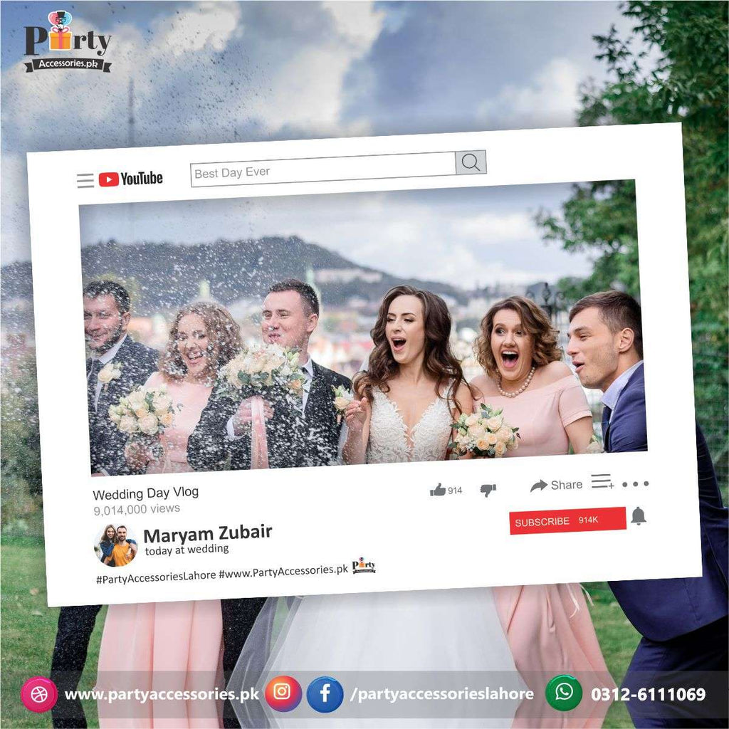 Customized YouTube Photo booth frame | You Tube Social media Photo booth props