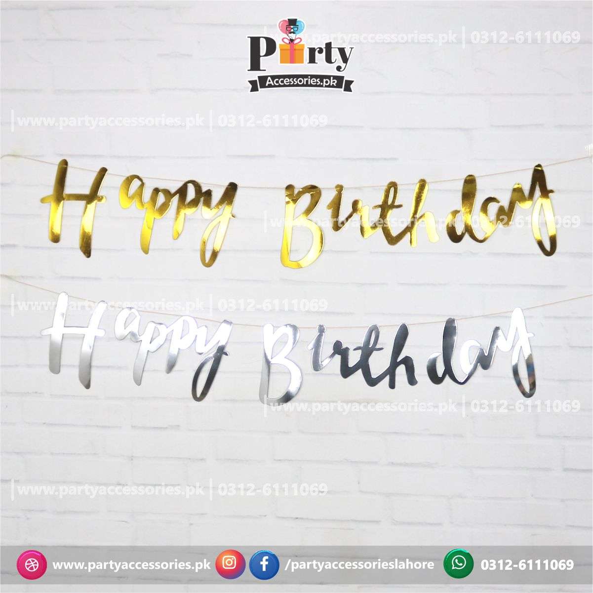 happy birthday cutout foil banner garland