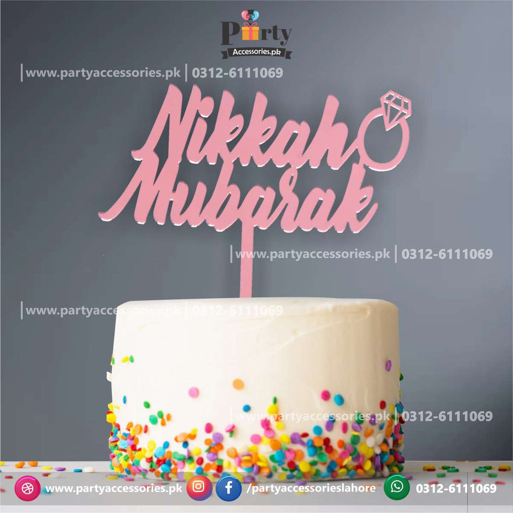 nikkah mubarak cake topper 