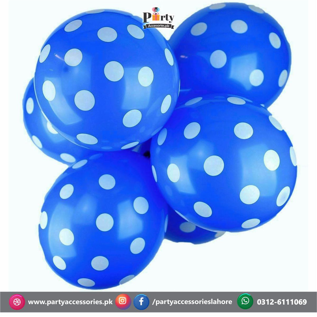 Blue dotted balloons polka dotted balloon