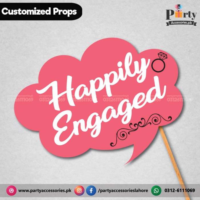 Customized funny party photo prop HAPPILY ENGAGED