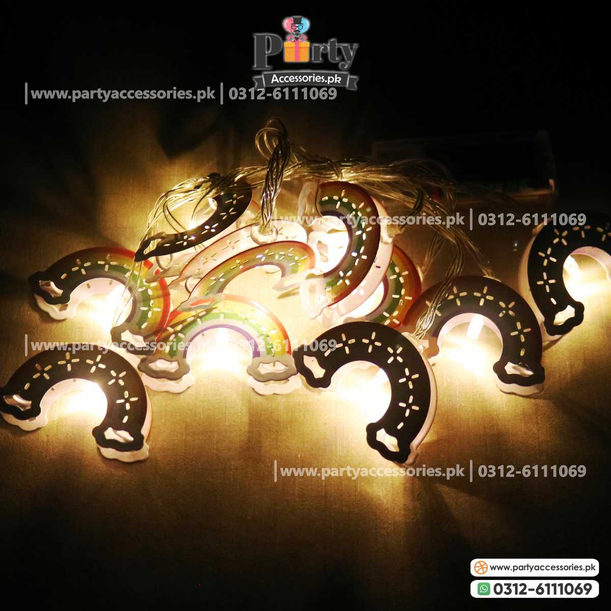 Rainbow theme LED strings battery operated fairy lights