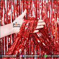 Red Metallic Foil Fringe Curtain