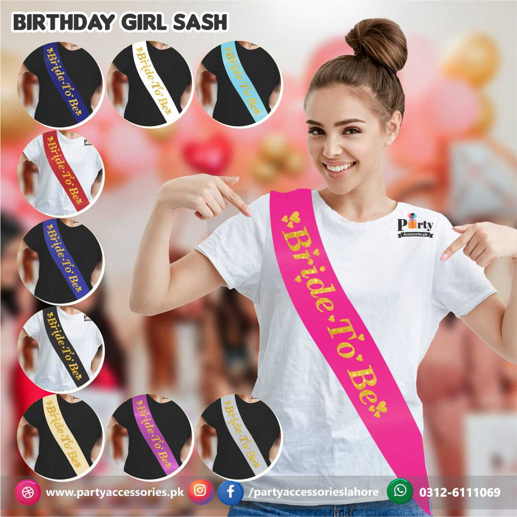 Bride to be Sash | Black and golden bride to be sash for Bridal shower events