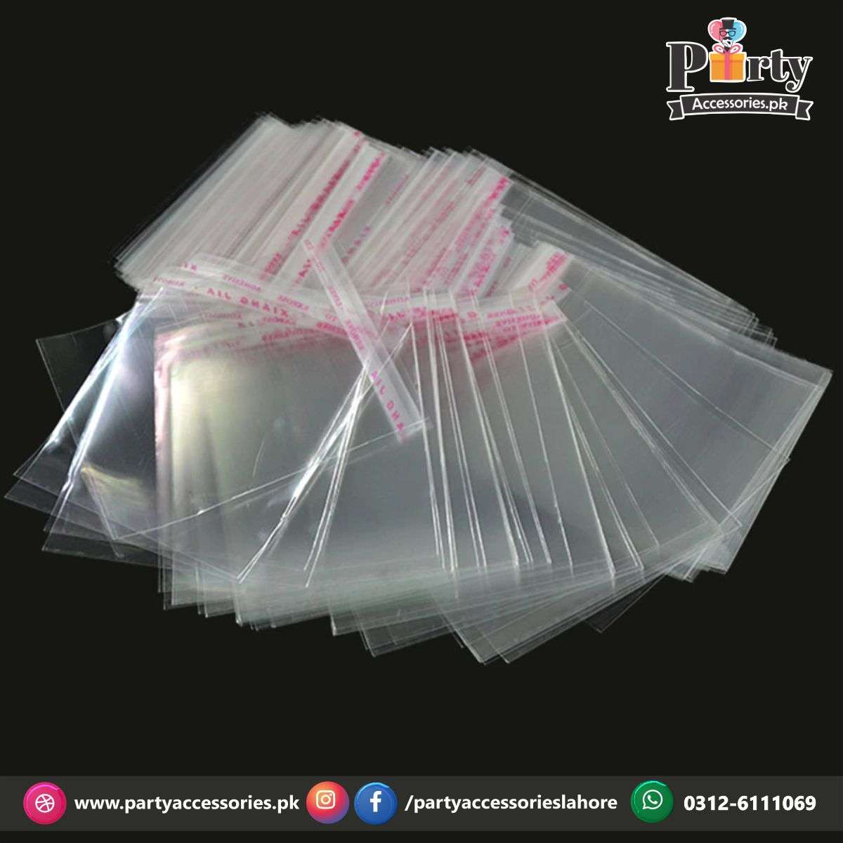 Transparent plastic taping bags