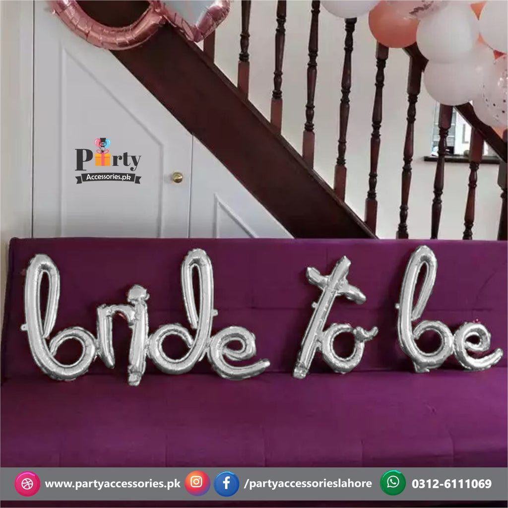 bride to be silver balloons