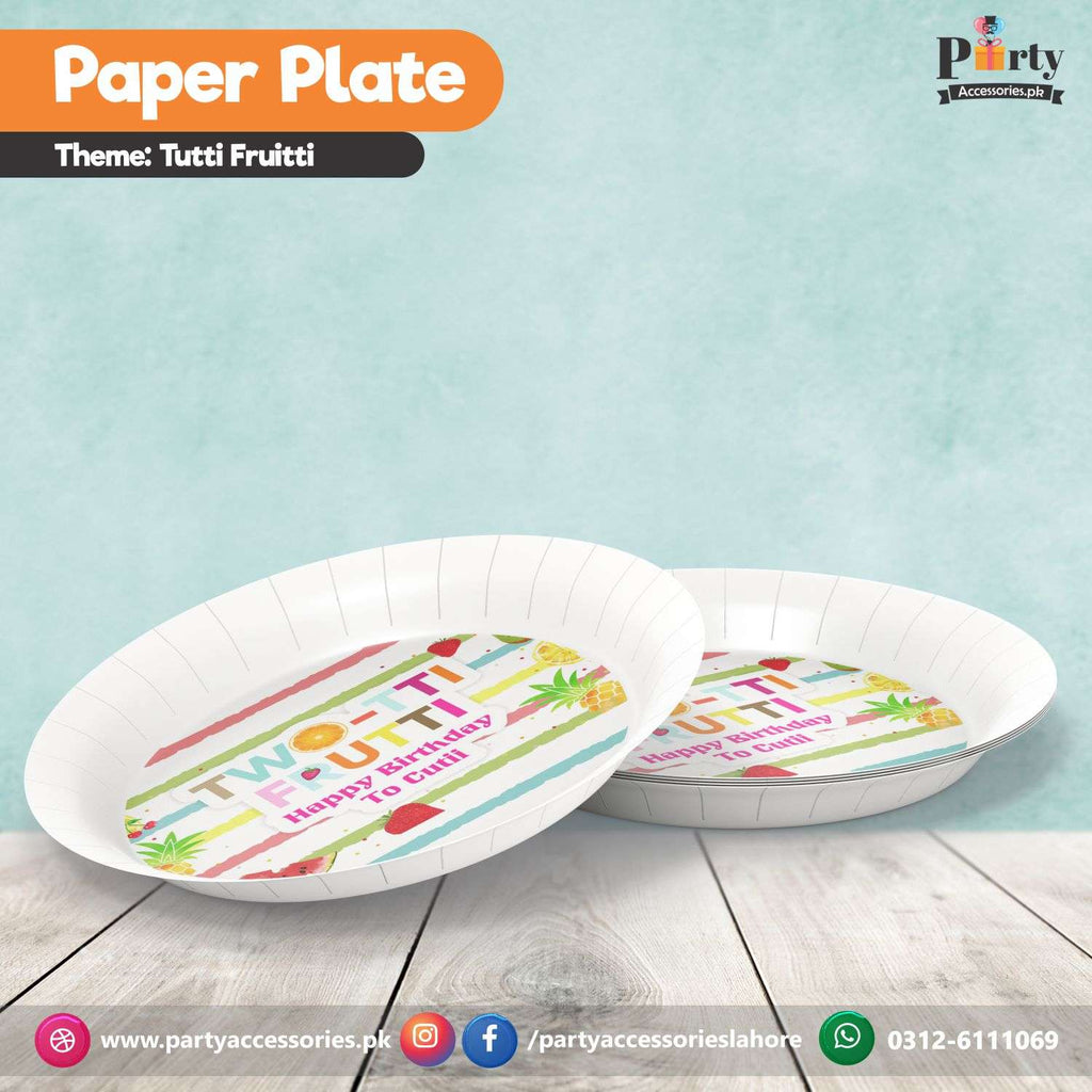 Customized disposable Plastic / Paper Plates in Tutti Frutti theme party