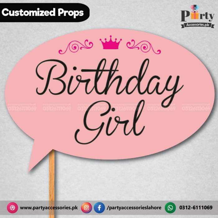 Customized BIRTHDAY party photo prop BIRTHDAY GIRL