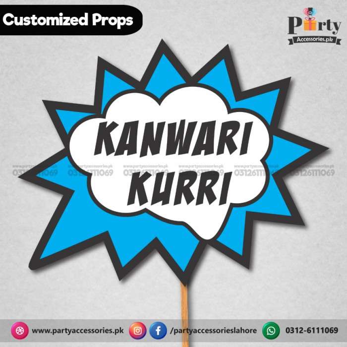 Customized funny party photo prop KANWARI KURRI