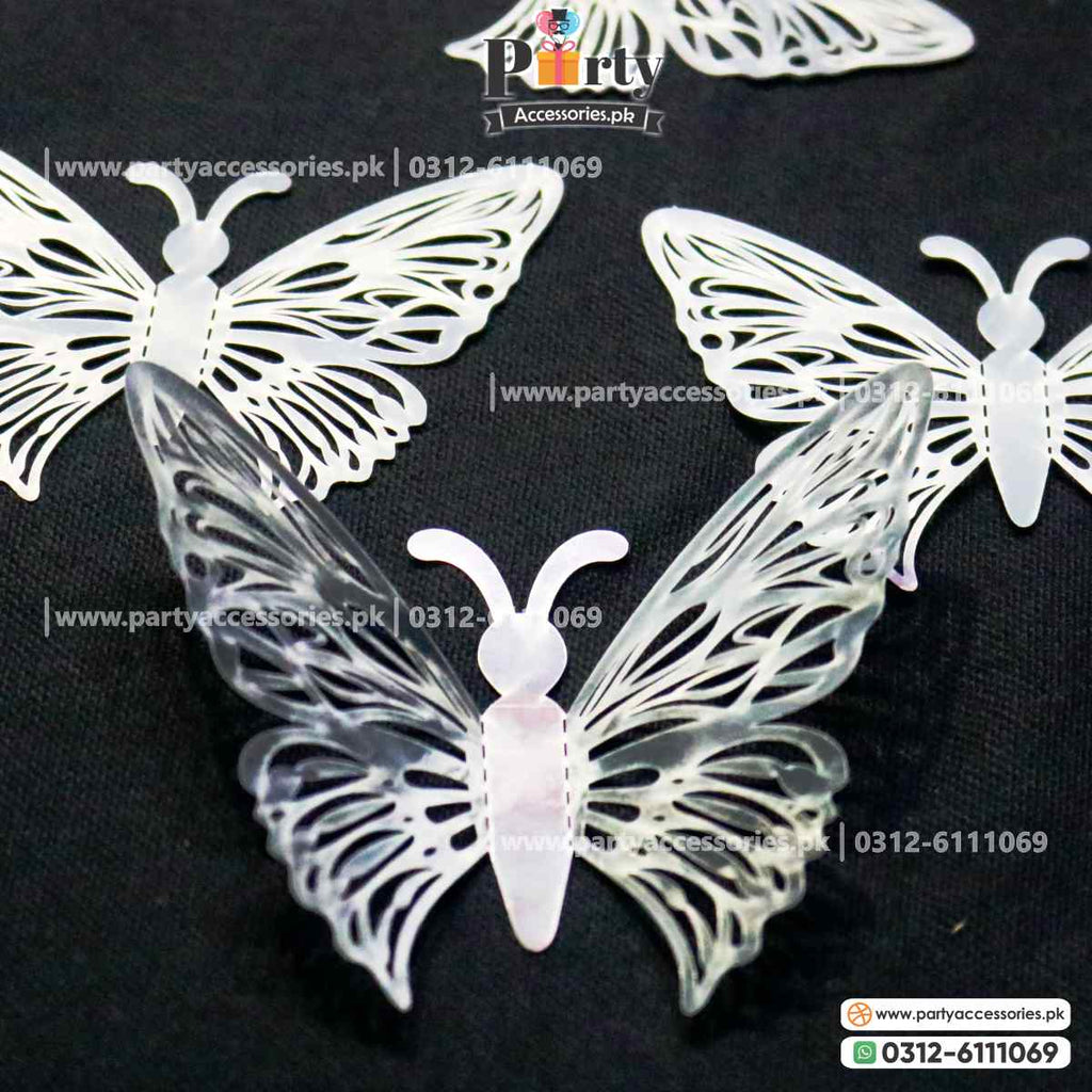 3d butterfly cutout in silver
