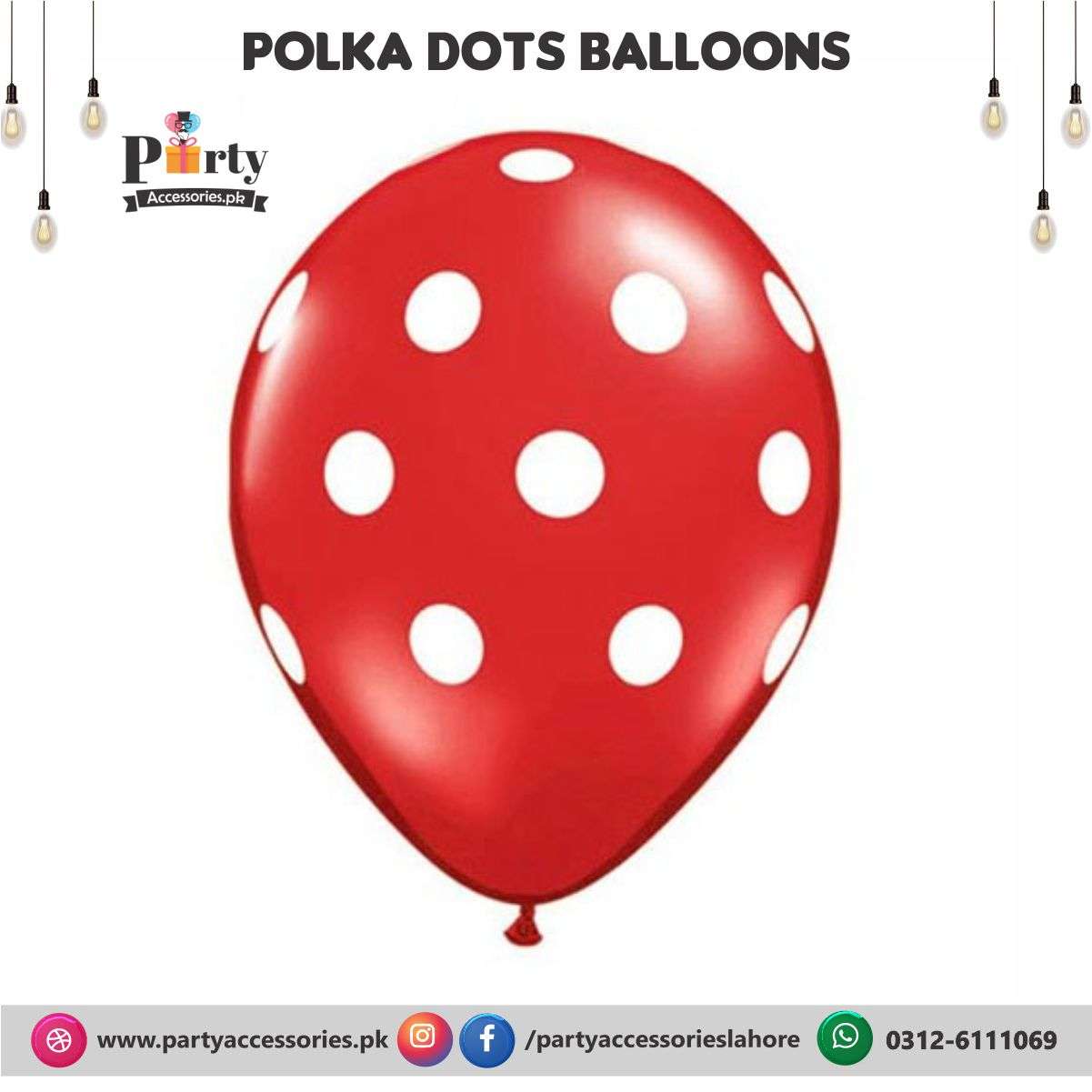 polka dot red balloons