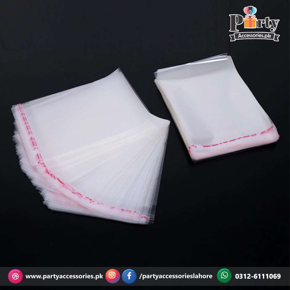 Transparent plastic taping bags