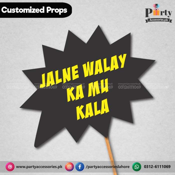 Customized funny WEDDING party photo prop JALNE WALAY TERA