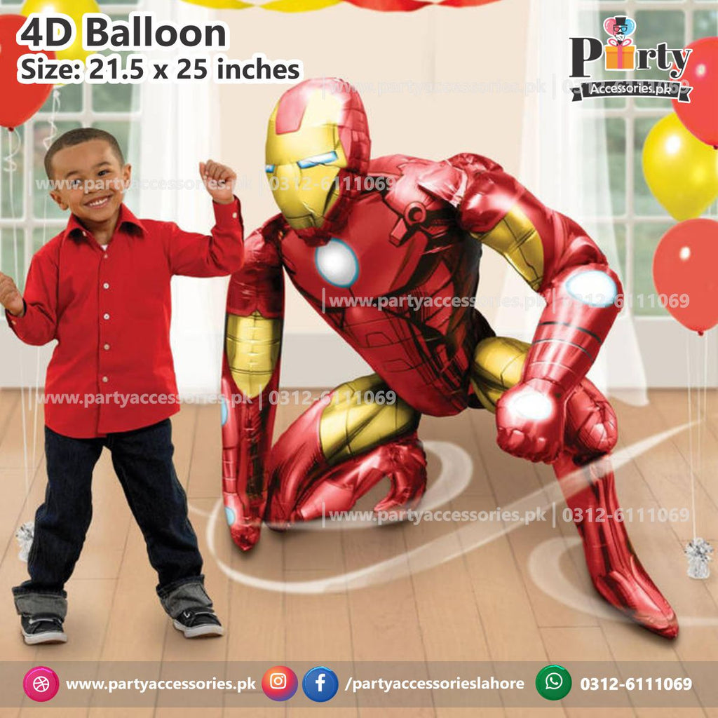 Iron Man shape character cutout 3d / 4d foil balloon