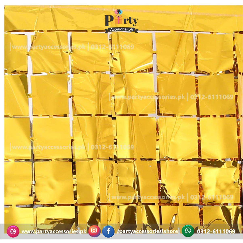 Box cut square shape foil curtain