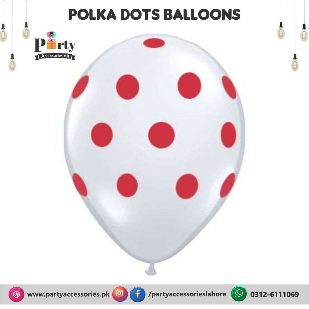 White polka dot balloon