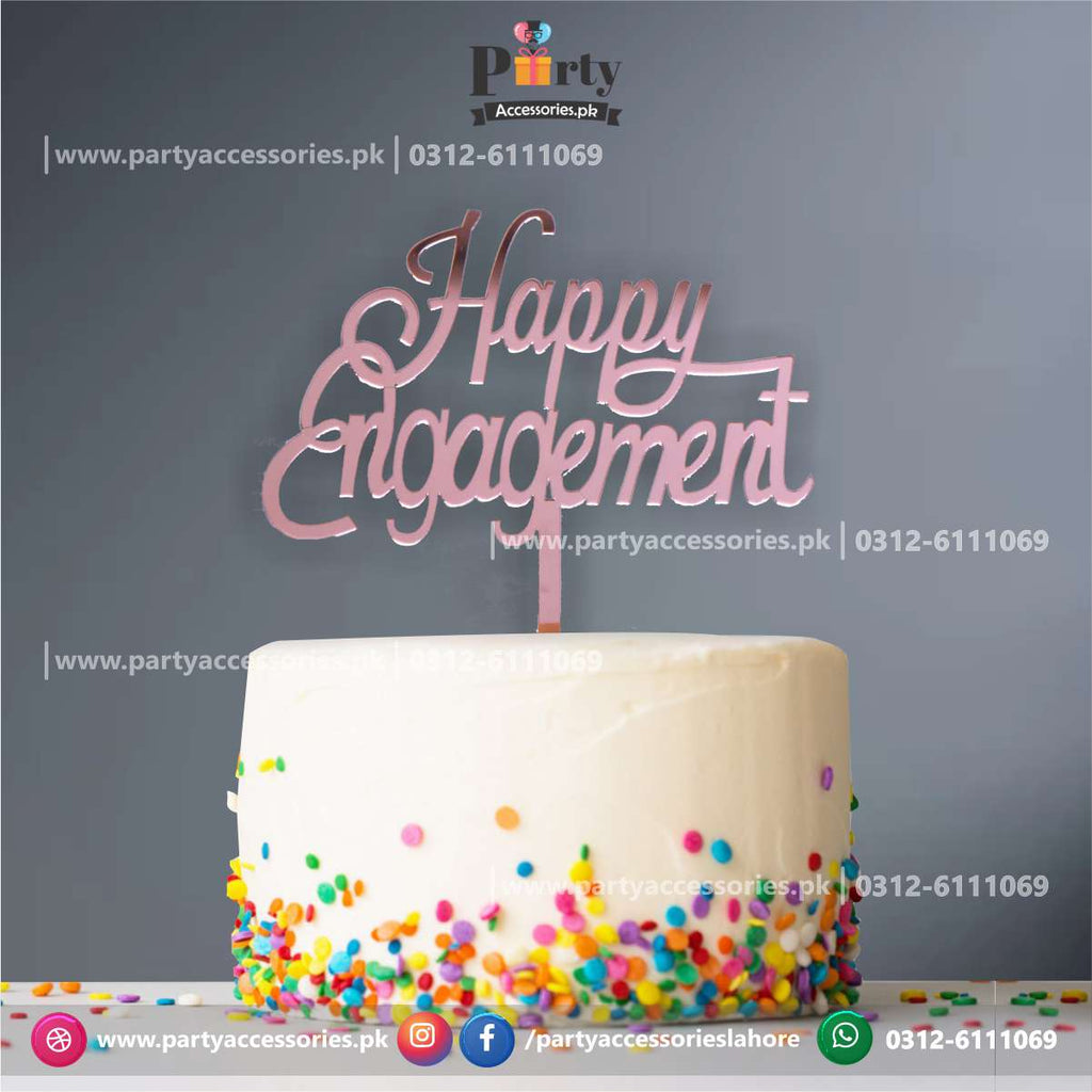 happy engagement cake topper