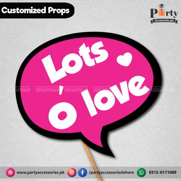 Customized funny party photo prop LOTS OF LOVE