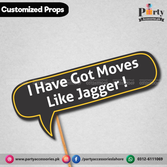 Customized funny WEDDING party photo prop i have got moves like jaggers