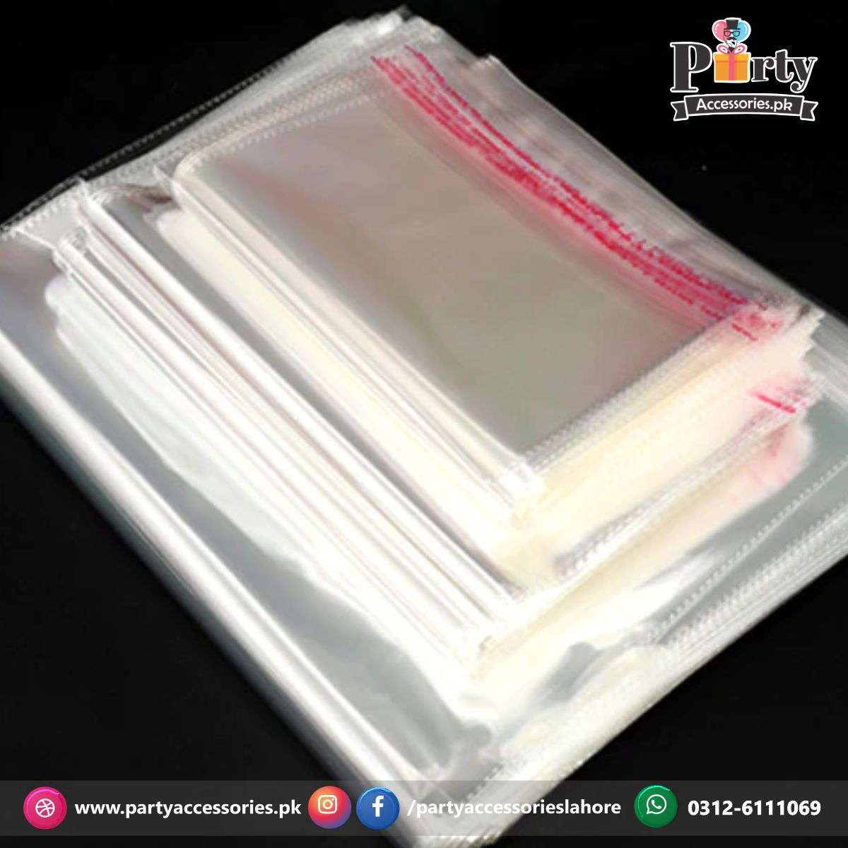 Transparent plastic taping bags