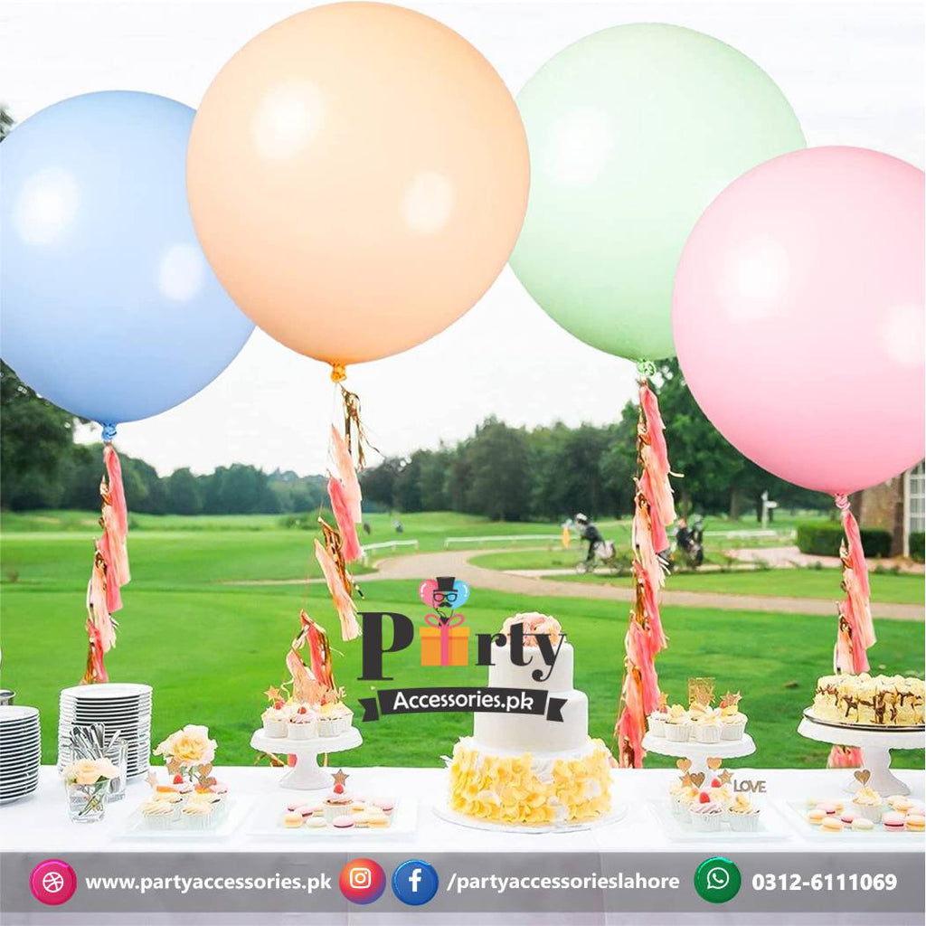 Pastel Jumbo Latex Balloons | 30 inches multi pastel colors Pack of 6 pcs