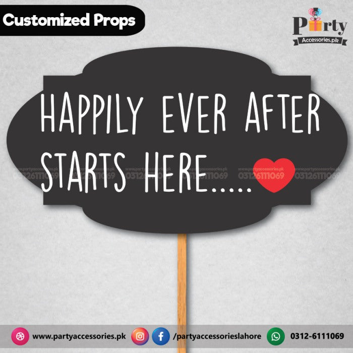 Customized wedding photography Prop happily ever starts here