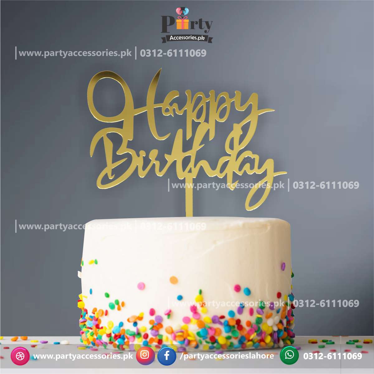 happy birthday acrylic cake topper