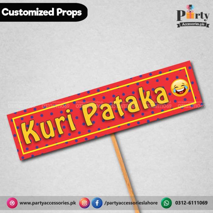Customized funny WEDDING party photo prop KURRI PATAKHA