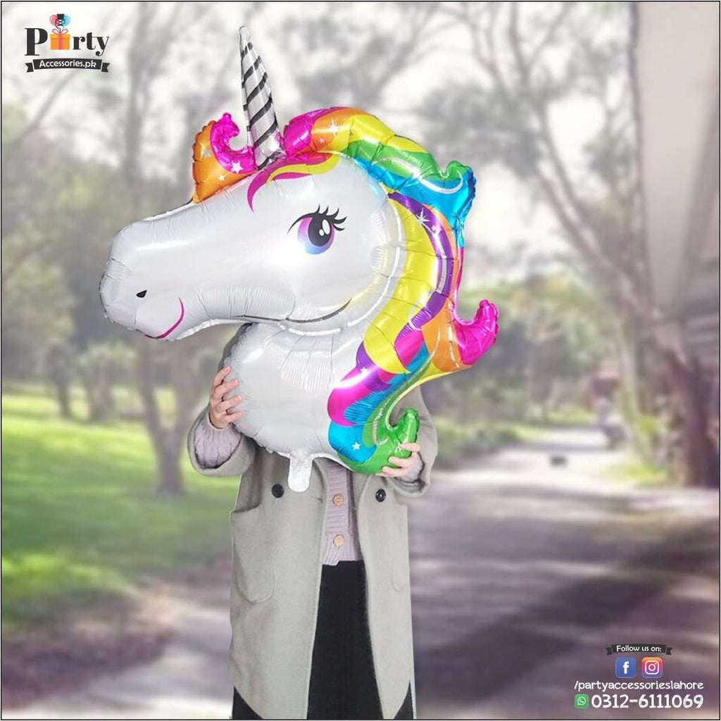 Unicorn horse face shape foil balloon large size