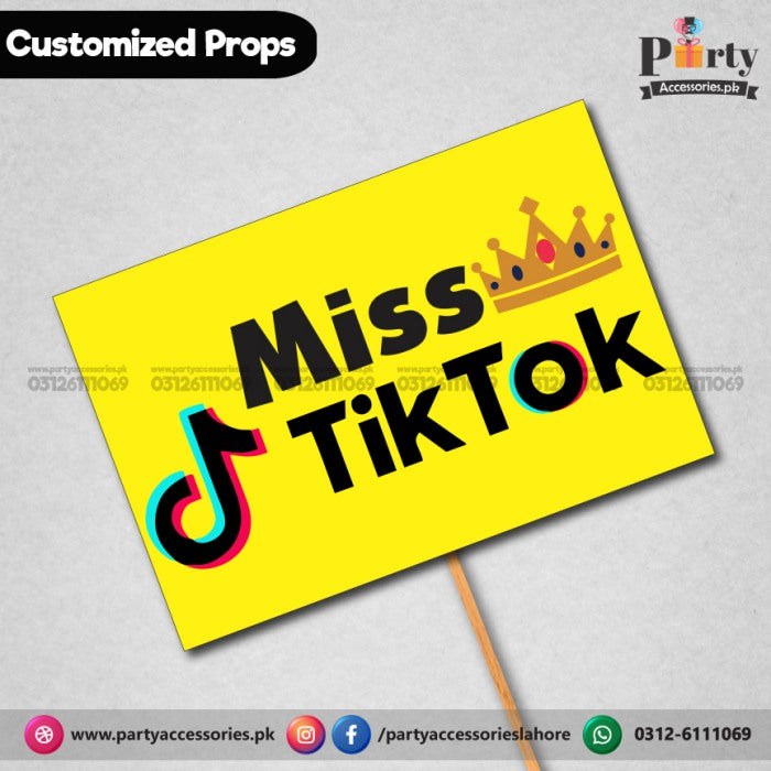 Customized funny WEDDING party photo prop MIS TIK TOK