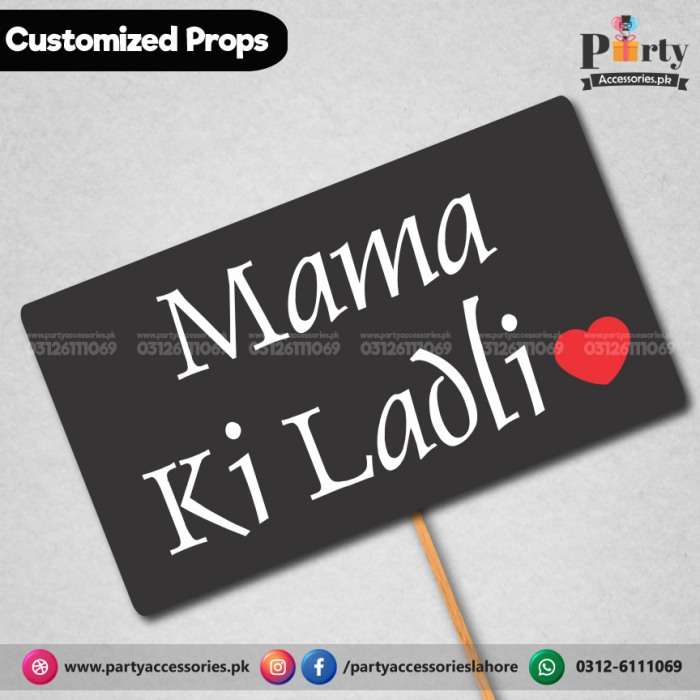 Customized funny WEDDING party photo prop MAMA KI LADLI